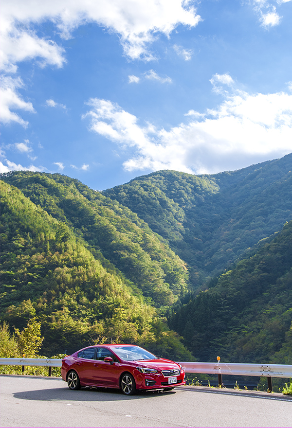 山ひだが重なり合う山間を走るルートでは森林浴気分を満喫！特に、県道510号線で到達できる大峠から望む富士山には感動できるはず。