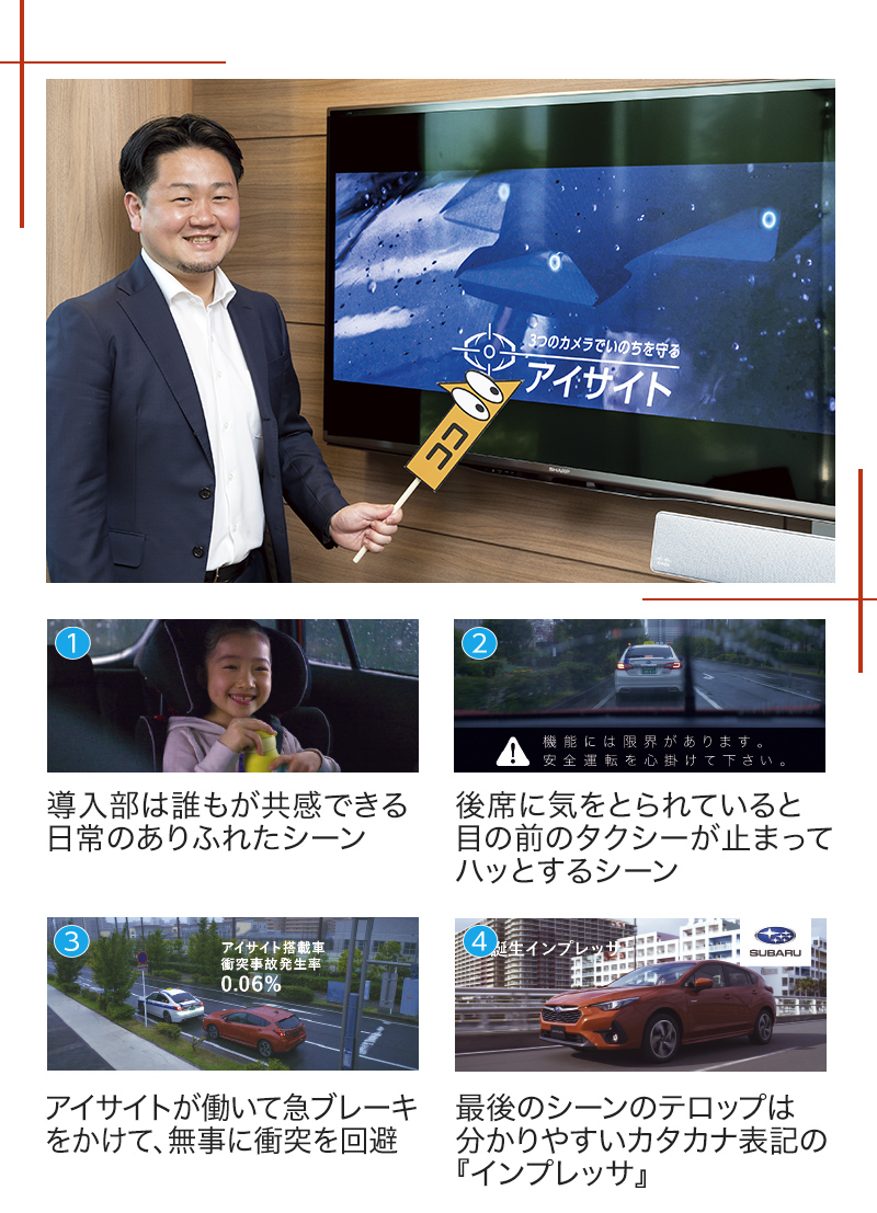 SUBARU 国内営業本部の岩本さんと新型インプレッサのテレビCM | SUBARU