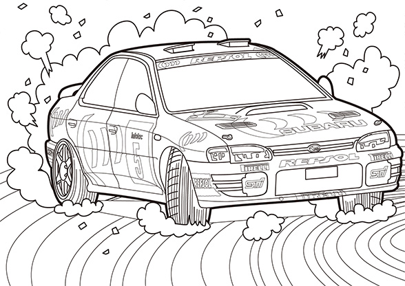 IMPREZA WRX 1995年 WRC参戦車のぬり絵